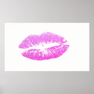 Schattige glitterlips,Kiss Poster