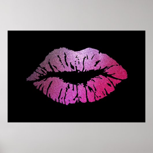 Schattige glitterlips,Kiss Poster (Voorkant)