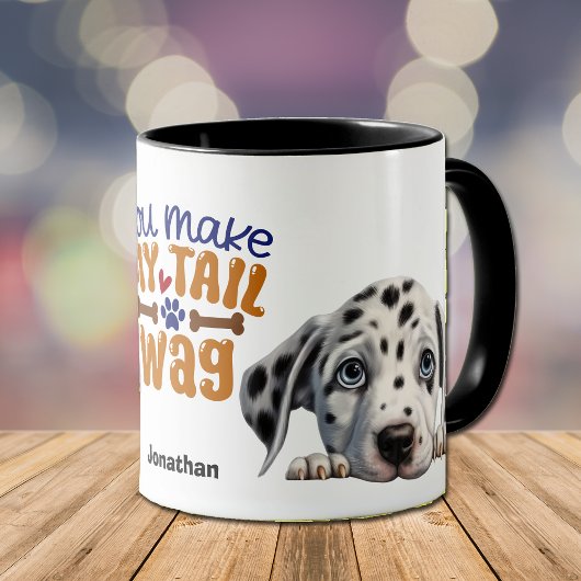 Schattige gluren Dalmatische hond je maakt mijn st Mok