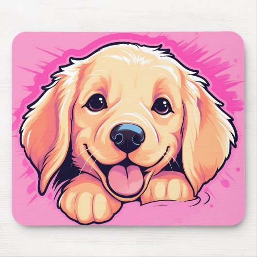 Schattige gluren Golden Retriever Dog Muismat (Voorkant)