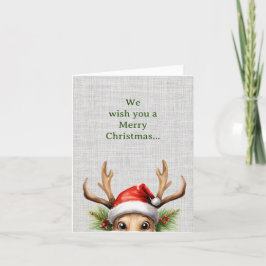Schattige gluren grappig rendier kerst feestdagen kaart