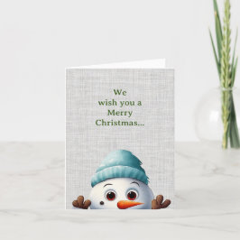 Schattige gluren grappig sneeuwman kerst feestdagen kaart