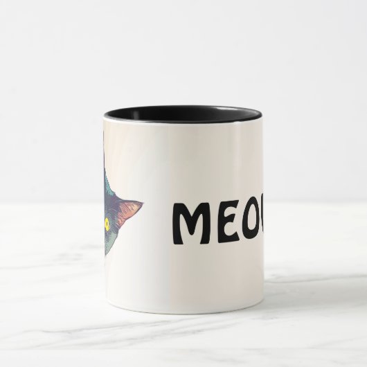 Schattige gluren kat ontwerp koffie Mok (Midden)