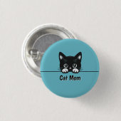 Schattige gluren kat ontwerp ronde button 3,2 cm (Voorkant /achterkant)
