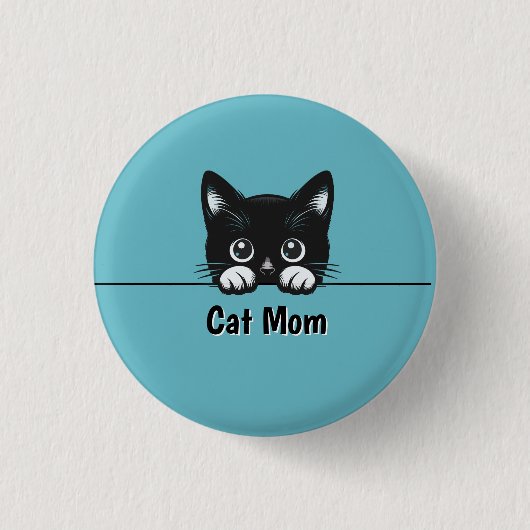 Schattige gluren kat ontwerp ronde button 3,2 cm (Voorkant)