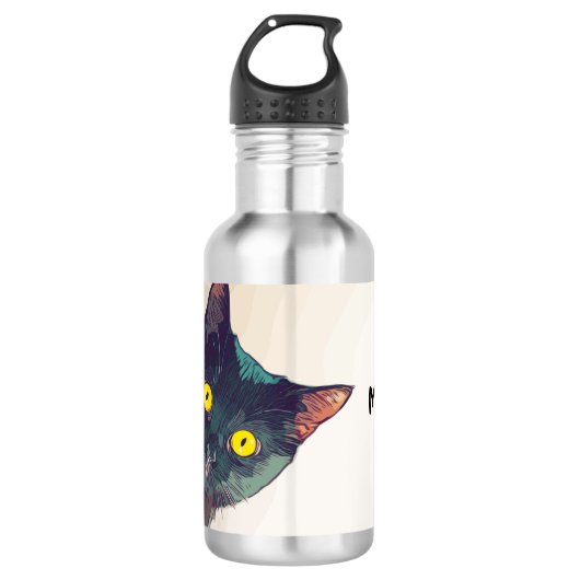 Schattige gluren kat ontwerp waterfles (Voorkant)
