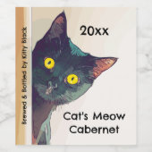 Schattige gluren kat wijn label wijn etiket (Enkel label)