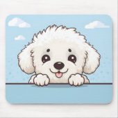 Schattige gluren poedel muismat (Voorkant)