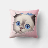 Schattige gluren Ragdoll Cat Kussen (Achterkant)