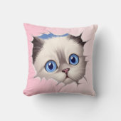 Schattige gluren Ragdoll Cat Kussen (Voorkant)