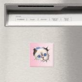 Schattige gluren Ragdoll Cat Magneet (Insitu (Vaatwasser))
