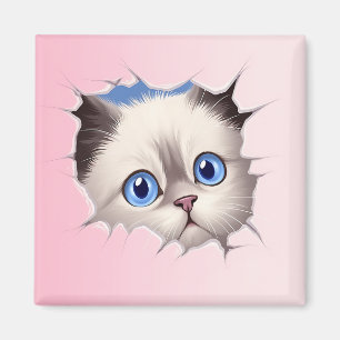 Schattige gluren Ragdoll Cat Magneet