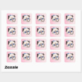 Schattige gluren Ragdoll Cat Vierkante Sticker (Vel)