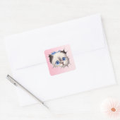 Schattige gluren Ragdoll Cat Vierkante Sticker (Envelop)