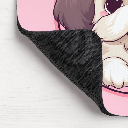 Schattige gluren shih tzu dog muismat (Hoek)