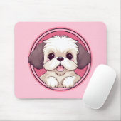 Schattige gluren shih tzu dog muismat (Met muis)
