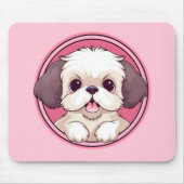 Schattige gluren shih tzu dog muismat (Voorkant)