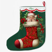 Schattige gluren sinterklaas grote kerstsok (Achterkant)