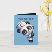 Schattige gluren Verpleegster voeg bericht panda t Kaart (Gele Bloem)