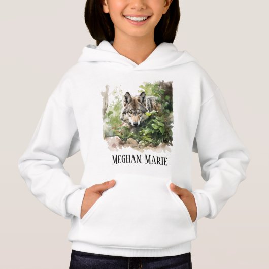 Schattige gluren wolf Voeg naam toe (Voorkant)