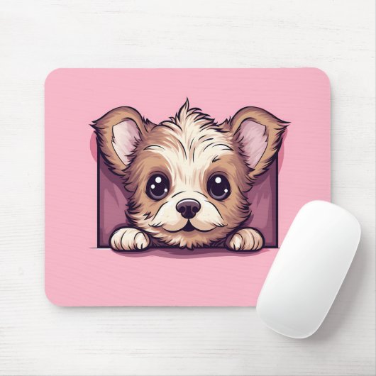 Schattige gluren Yorkshire Terrier Dog Muismat (Met muis)