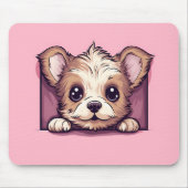 Schattige gluren Yorkshire Terrier Dog Muismat (Voorkant)