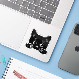 Schattige glurende kat sticker