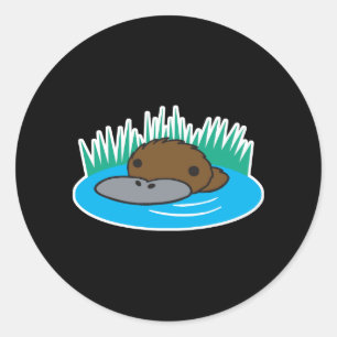 schattige glurende vogelbekdier ronde sticker