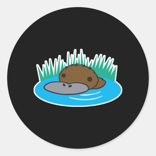 schattige glurende vogelbekdier ronde sticker (Voorkant)