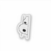 Schattige glurende witte kat illustratie sticker (Voorkant)