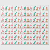 Schattige Gnome Aangepaste Prettig Kerstfeest Cadeaupapier (Vlak)