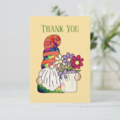 Schattige Gnome bericht toevoegen Bedankkaart (Staand voorkant)