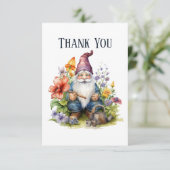 Schattige Gnome bericht toevoegen Bedankkaart (Staand voorkant)