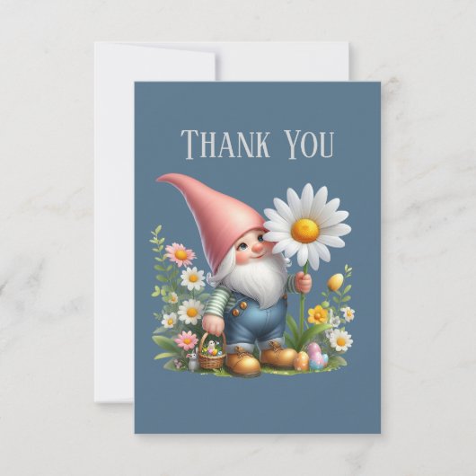 Schattige Gnome bericht toevoegen Dank u kaart (Voorkant)