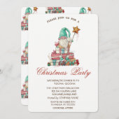 Schattige Gnome Cadeaus Kerstfeest Kaart (Voorkant / Achterkant)