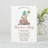 Schattige Gnome Cadeaus Kerstfeest Kaart (Staand voorkant)