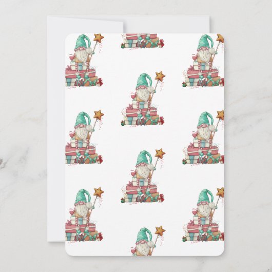 Schattige Gnome Cadeaus Kerstfeest Kaart (Achterkant)