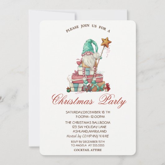 Schattige Gnome Cadeaus Kerstfeest Kaart (Voorkant)