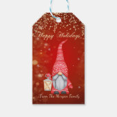 Schattige Gnome Confetti, rood Cadeaulabel (Voorkant)