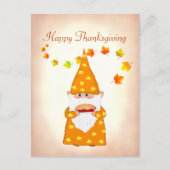 Schattige Gnome en Herfst bladeren Thanksgiving Br Briefkaart (Voorkant)
