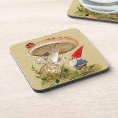 Schattige Gnome en ladybug Paddenstoel Onderzetter (Linkerzijde)
