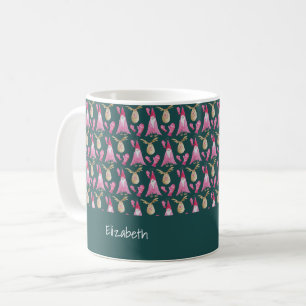 Schattige Gnome En Rendier Met Roze Handschoen Koffiemok