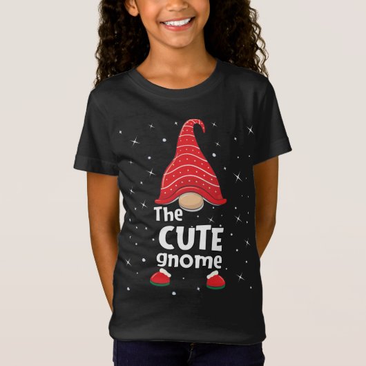 Schattige Gnome Familie Matching Christmas Funny G T-shirt (Voorkant)