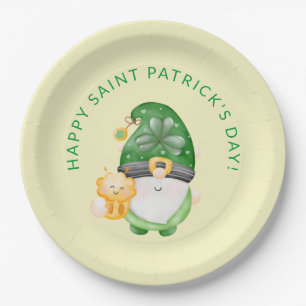 Schattige Gnome Gelukkige St. Patrick's Dag Feest Papieren Bordje