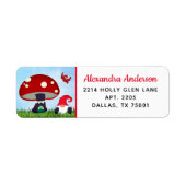 Schattige Gnome Home Retouradres Etiket (Voorkant)