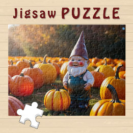 Schattige Gnome in Pompoenveld Herfst Sfeer - Legpuzzel