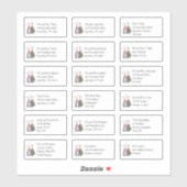 Schattige Gnome Kerst 18 Individuele Naam Adressen Sticker (Vel)