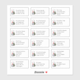 Schattige Gnome Kerst 18 Individuele Naam Adressen Sticker