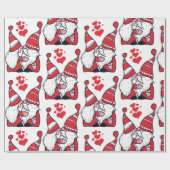 Schattige Gnome Kisses Cadeaupapier (Vlak)