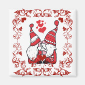 Schattige Gnome Kisses Magneet (Voorkant)